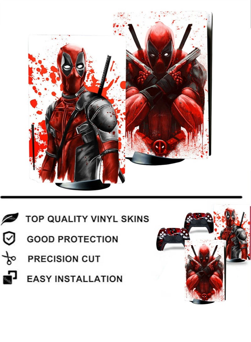 IINE Sony PS5 Controller Skins Set, Skin Wrap Decal Sticker PS5 Disk Edition, Protective Film Sticker for PS5 Spiderman, PS5 Optical Drive Version Protective Sticker,Skin Sticker Full Cover - Image 4